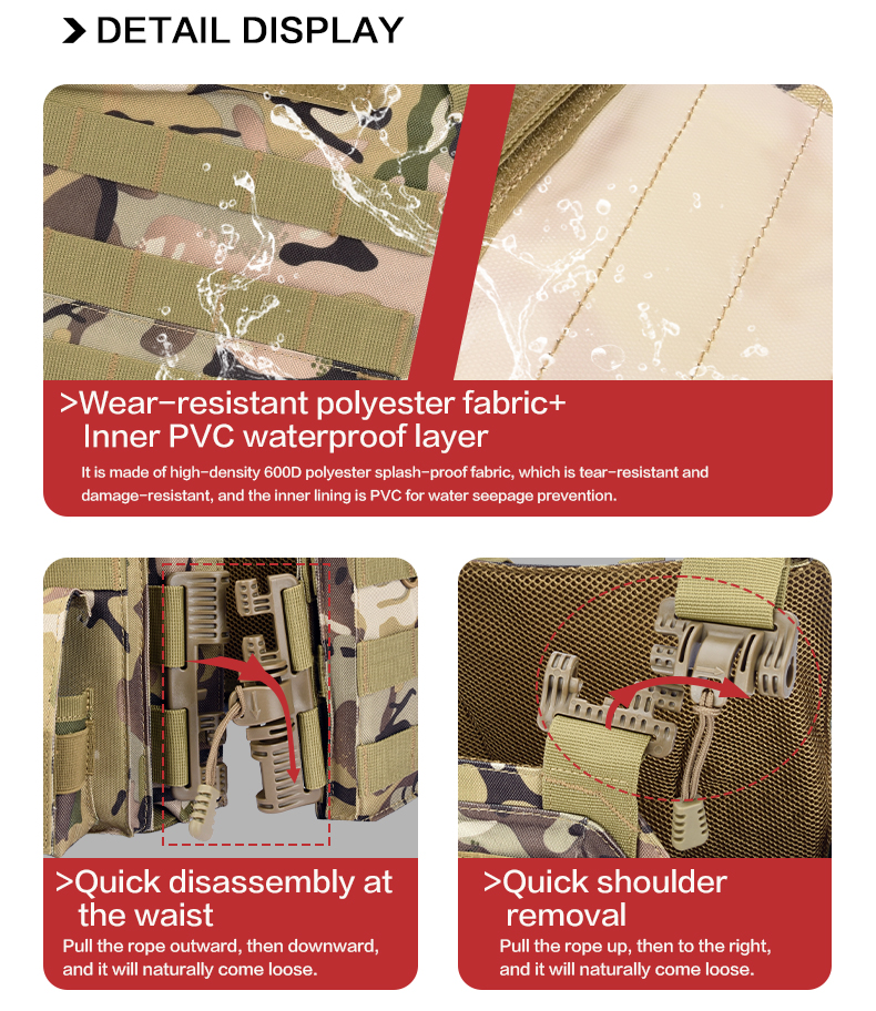 tiexuebing quick disassembly training vest detachable and expandable comfortable breathable airsoft plate carrier tactical vest