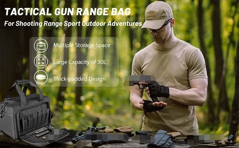 tiexuebing tactical gun range bag deluxe pistol shooting range duffle bags
