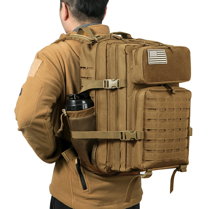 tiexuebing 45l unisex tactical backpacks outdoor mountaineering backpacks survival hiking backpacks camping gear with bottle holder