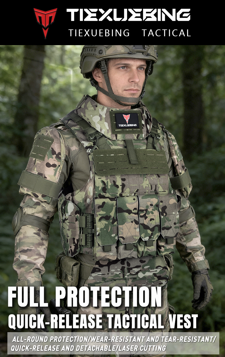 tiexuebing waterproof 1000d tactical vest molle modular design abrasion resistant outdoor multi purpose vest