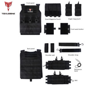 tiexuebing outdoor cs wear resistant and water resistant modular 6094 quick release molle plate carrier hunting tactical vests