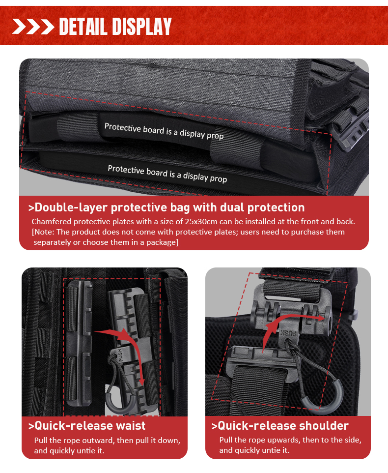 tiexuebing outdoor cs wear resistant and water resistant modular 6094 quick release molle plate carrier hunting tactical vests