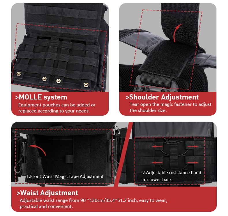 tiexuebing outdoor cs wear resistant and water resistant modular 6094 quick release molle plate carrier hunting tactical vests