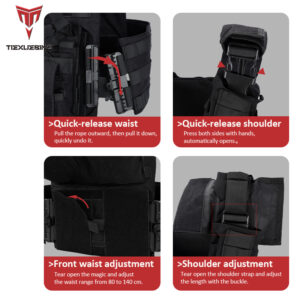 tiexuebing 500d encrypted waterproof nylon modular molle quick release tactical vest bulletproof vest built in tactical vest