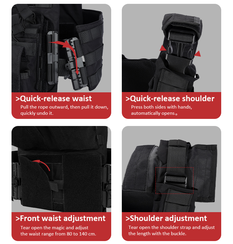 tiexuebing500d encrypted waterproof nylon modular molle quick release tactical vest bulletproof vest built in tactical vest