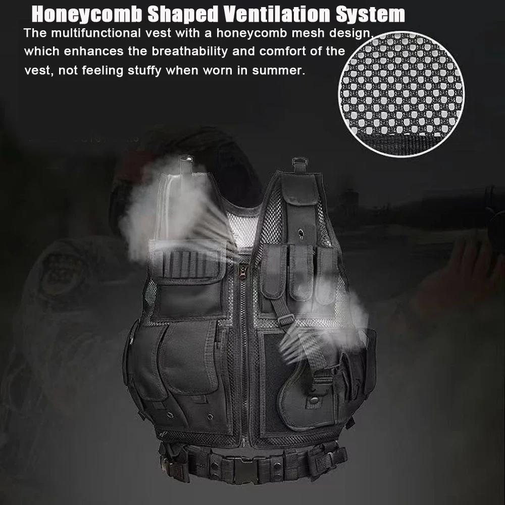 tiexuebing adjustable molle tactical vest combat body armor vests security guard hunting army outdoor cs war game airsoft training jacket