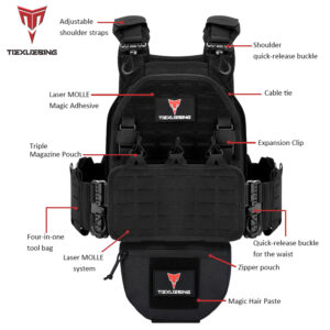 tiexuebing outdoor multi functional 1000d laser molle quick release 6094 tactical vest with complete set of accessories pouch