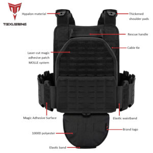 tiexuebing outdoor multi functional 1000d laser molle quick release 6094 tactical vest with complete set of accessories pouch