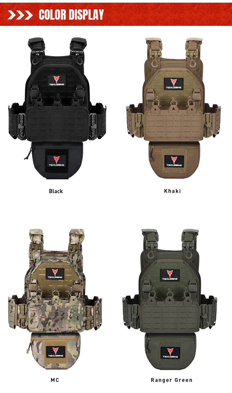 TIEXUEBING Outdoor Multi-functional 1000D Laser Molle Quick-Release 6094 Tactical Vest with Complete Set of Accessories Pouch auto draft