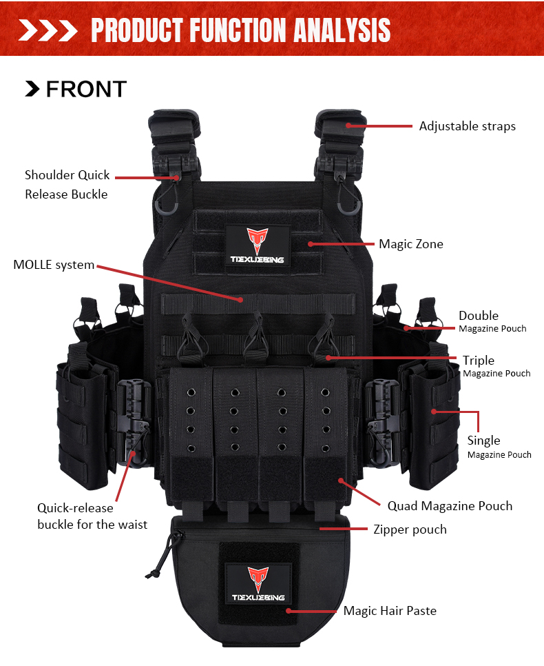 quick release training vest training vest molle multifunctional outdoor vest equipment plate carrier airsoft tactical vest