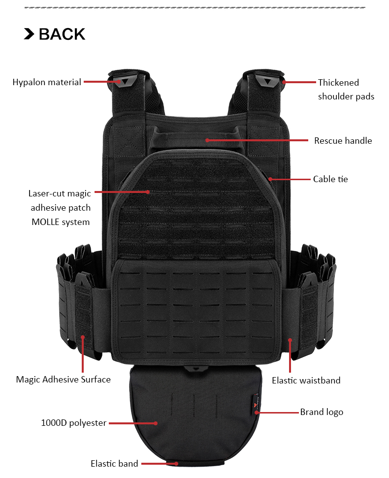 TIEXUEBING Outdoor Multi-functional 1000D Laser Molle Quick-Release 6094 Tactical Vest with Complete Set of Accessories Pouch auto draft