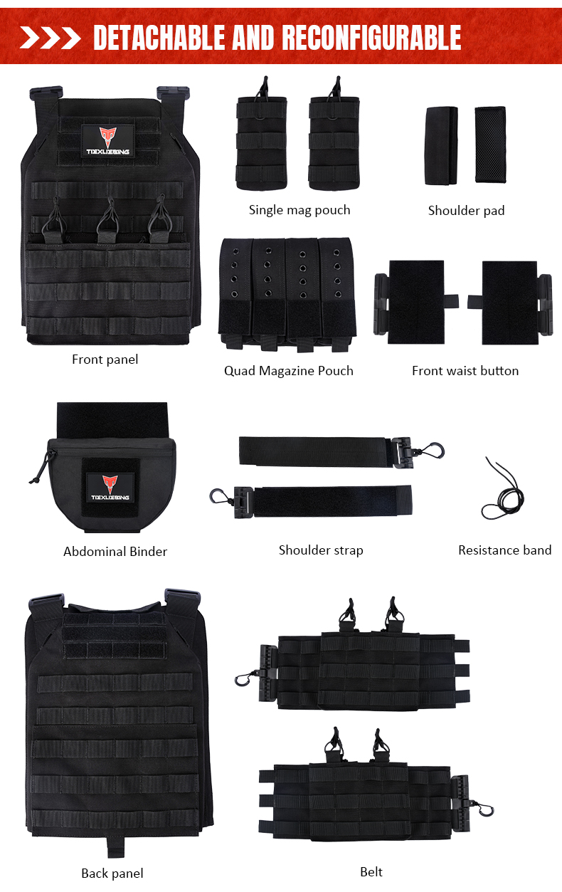 quick release training vest training vest molle multifunctional outdoor vest equipment plate carrier airsoft tactical vest