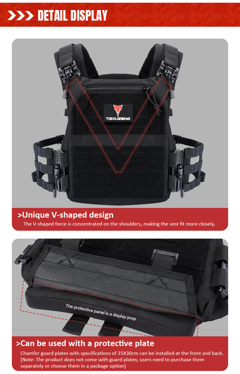 tiexuebing hunting plate carrier vest | lightweight armor vest | for outdoor shooting equipment accessories tactical vest