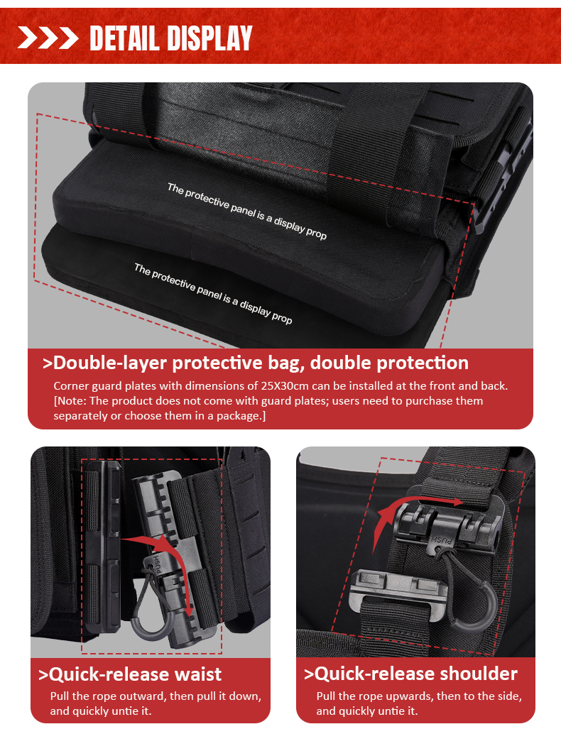 TIEXUEBING Outdoor Multi-functional 1000D Laser Molle Quick-Release 6094 Tactical Vest with Complete Set of Accessories Pouch auto draft