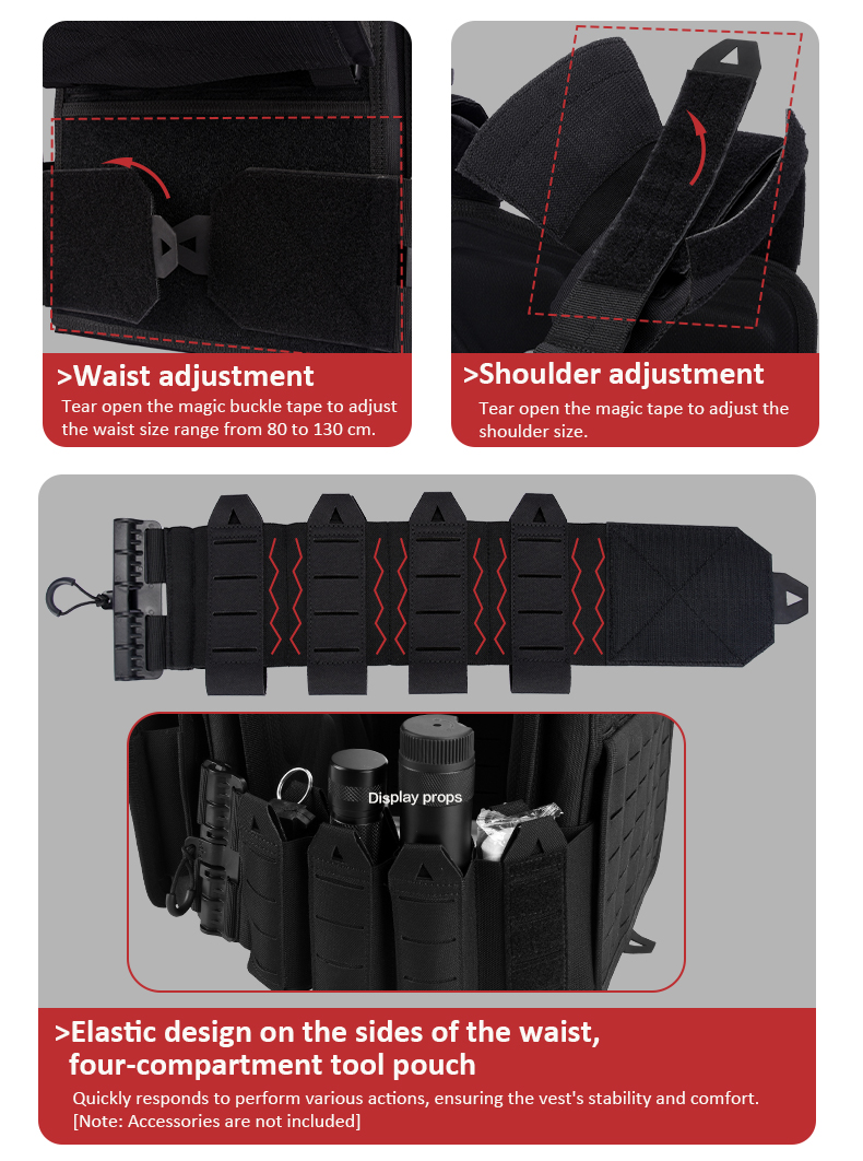 TIEXUEBING Outdoor Multi-functional 1000D Laser Molle Quick-Release 6094 Tactical Vest with Complete Set of Accessories Pouch auto draft