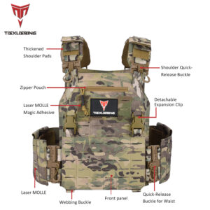tiexuebing tactical training vest with molle system adjustable strap quick release buckle for hunting plate carrier arisoft vest