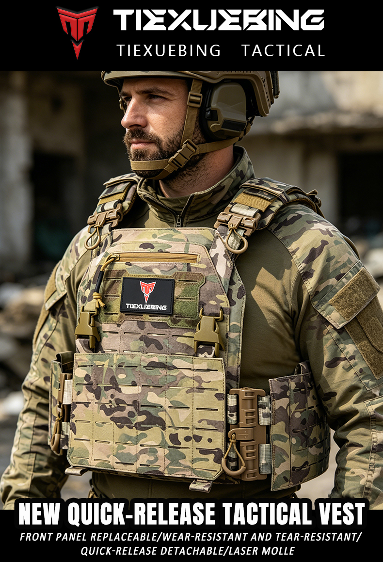 TIEXUEBING Tactical Training Vest With Molle System Adjustable Strap Quick Release Buckle for Hunting Plate Carrier Arisoft Vest tiexuebing tactical training vest with molle system adjustable strap quick release buckle for hunting plate carrier arisoft vest
