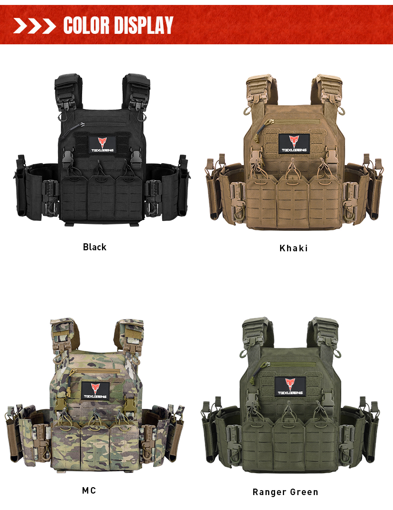 tiexuebing new combat vest 6094 quick detachable light laser cut tactical vest black gear to carry airsoft carrier combat equipment