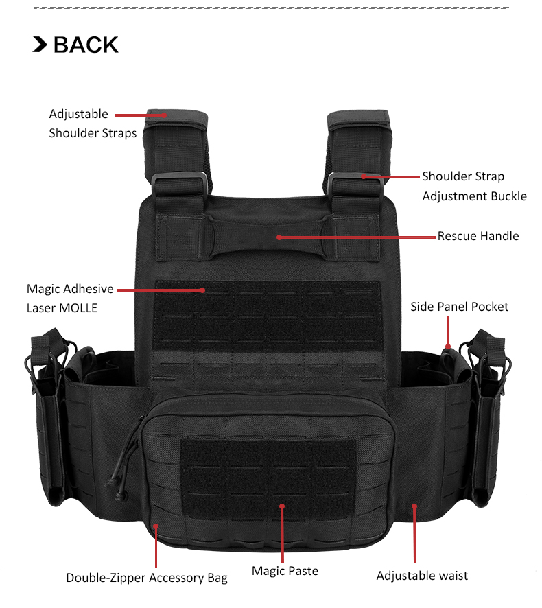 tiexuebing new combat vest 6094 quick detachable light laser cut tactical vest black gear to carry airsoft carrier combat equipment