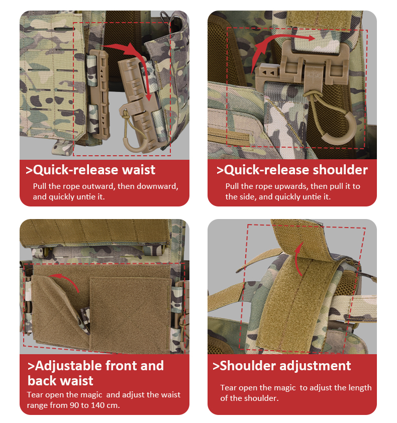 tiexuebing tactical training vest with molle system adjustable strap quick release buckle for hunting plate carrier arisoft vest