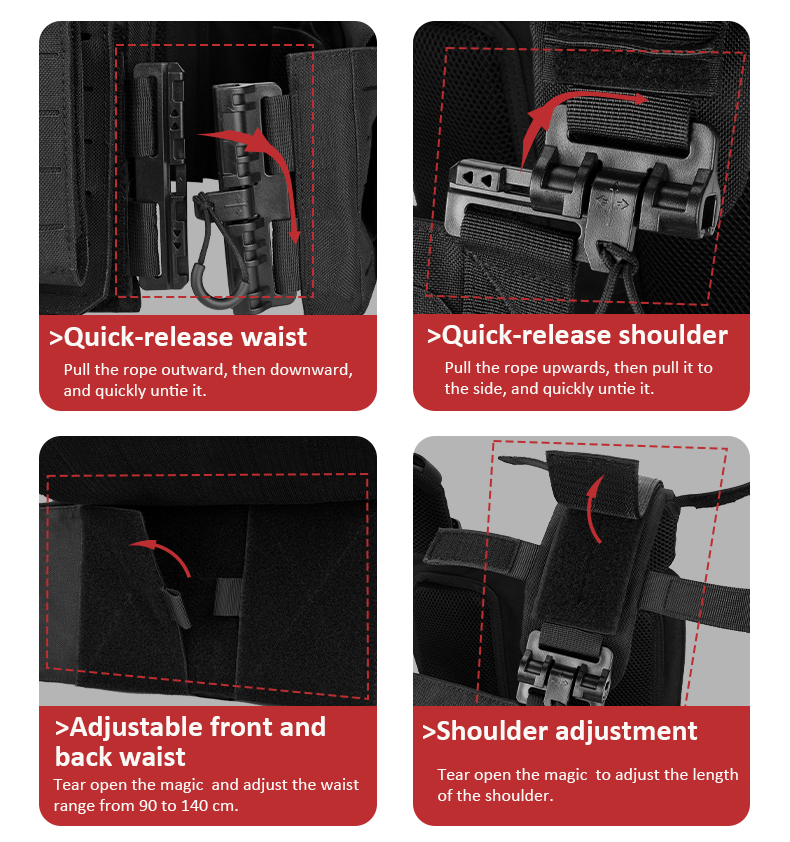 tiexuebing new combat vest 6094 quick detachable light laser cut tactical vest black gear to carry airsoft carrier combat equipment