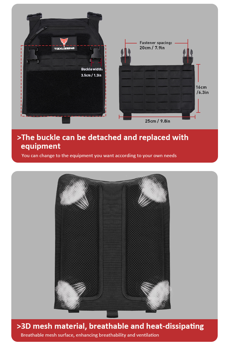 tiexuebing new combat vest 6094 quick detachable light laser cut tactical vest black gear to carry airsoft carrier combat equipment